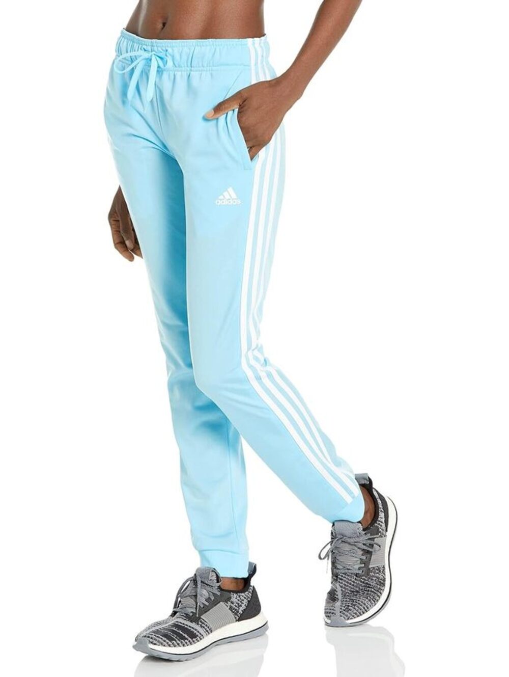 Adidas Light Blue Three-Stripe Joggers - Women’s Size Small